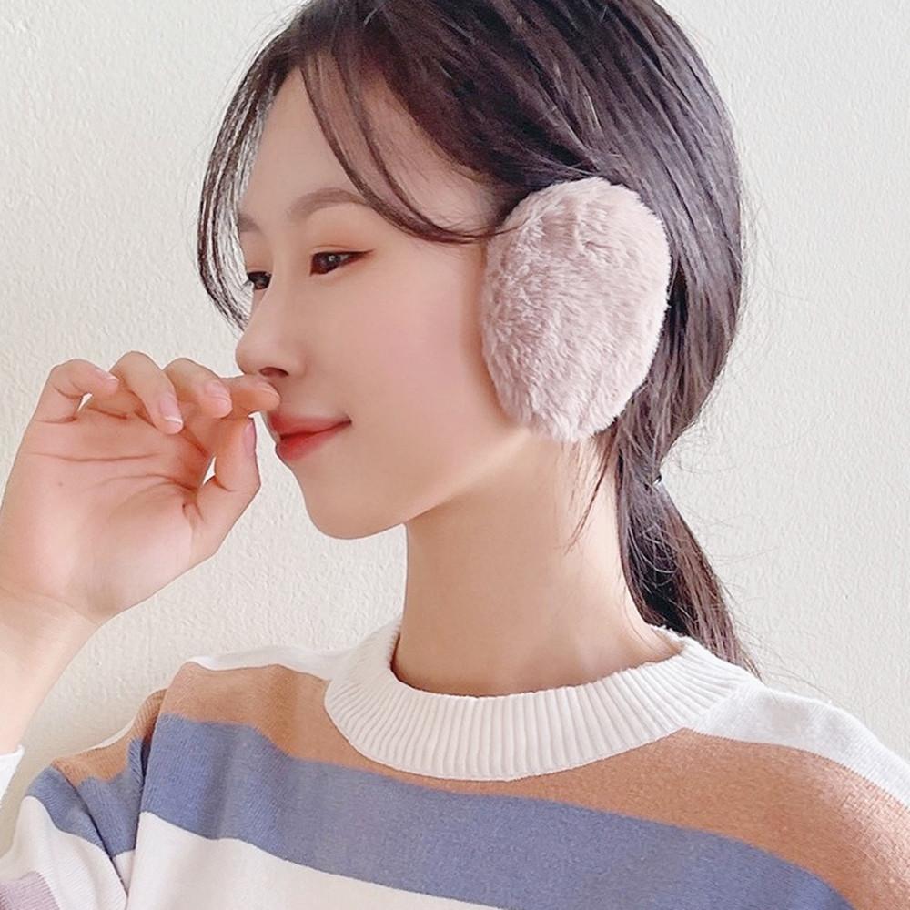 퍼 끈없는 귀마개 분리형귀마개 토끼털 귀도리 똑딱이 귀덮개