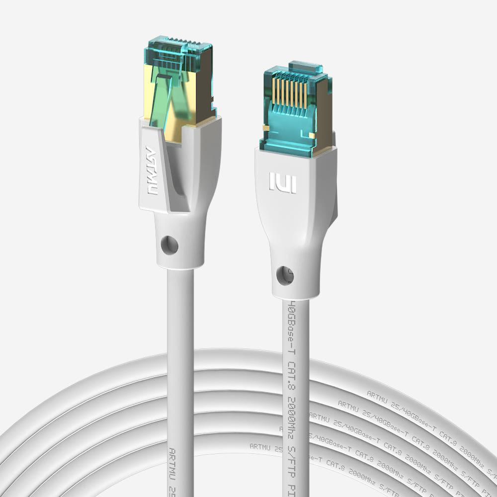 CAT8 기가랜선 이더넷 케이블 라운드 3m, 화이트 