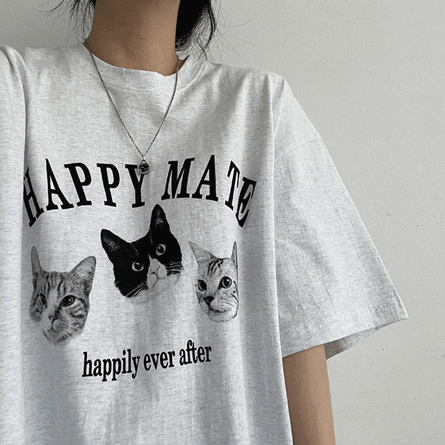 세마리고양이반팔티 (3color)