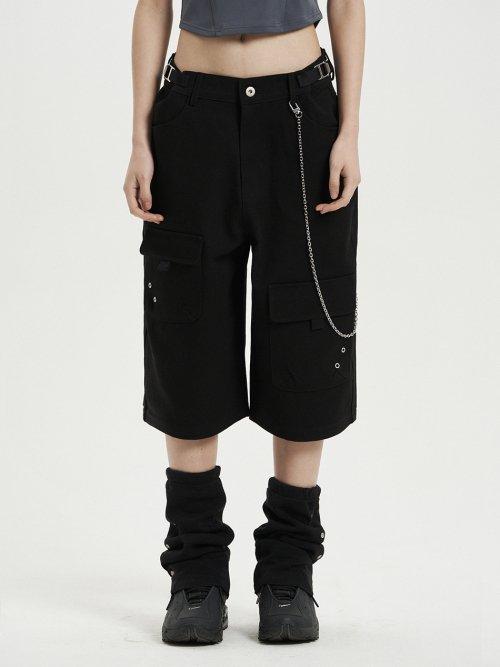 BERMUDA CARGO PANTS / BLACK