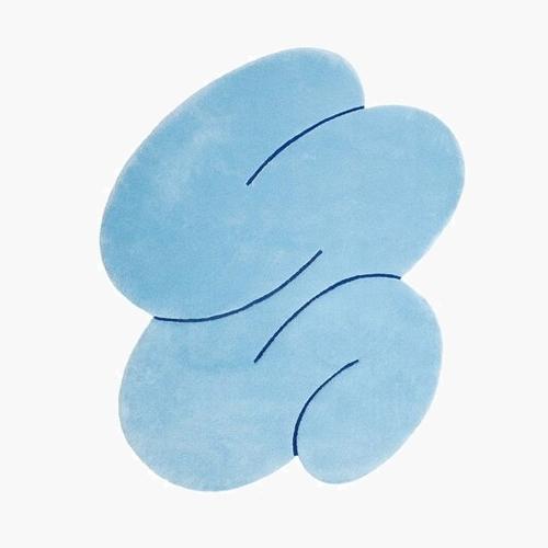 Cloud Blue Squiggle Rug (150x180)
