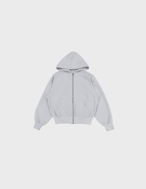 basic hoody in melange gray