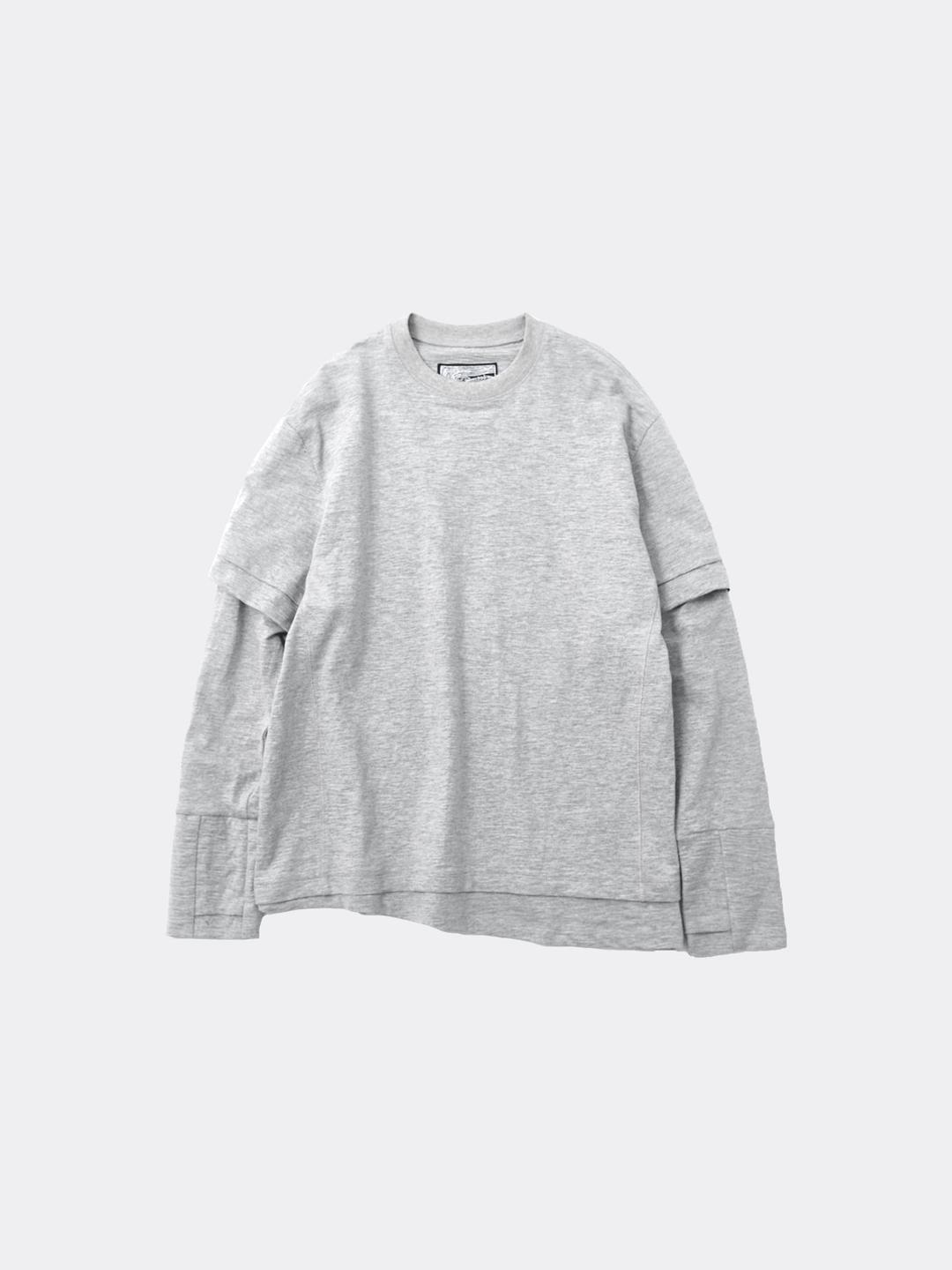 999휴머니티 DOUBLE LAYERD TEE-MELANGE GREY