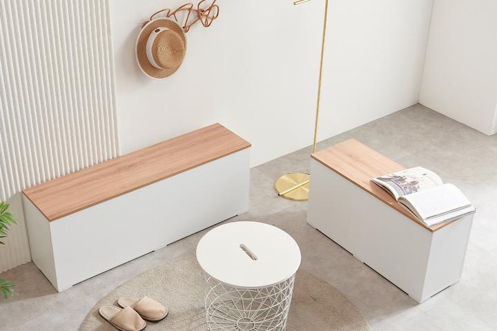 마타로 다용도 낮은 슬림 벤치형 벤치 수납장 800 1200 3colors