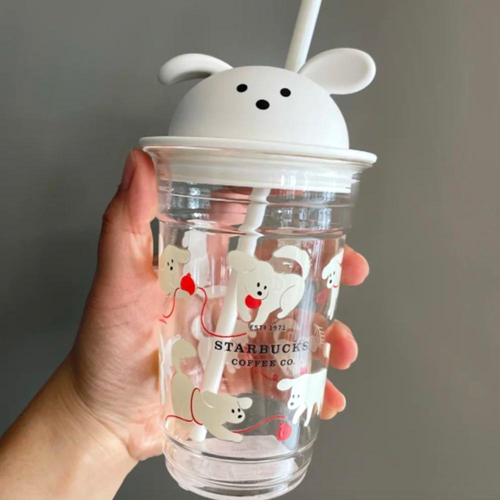 스타벅스 강아지텀블러 콜드컵 유리 텀블러 355ml