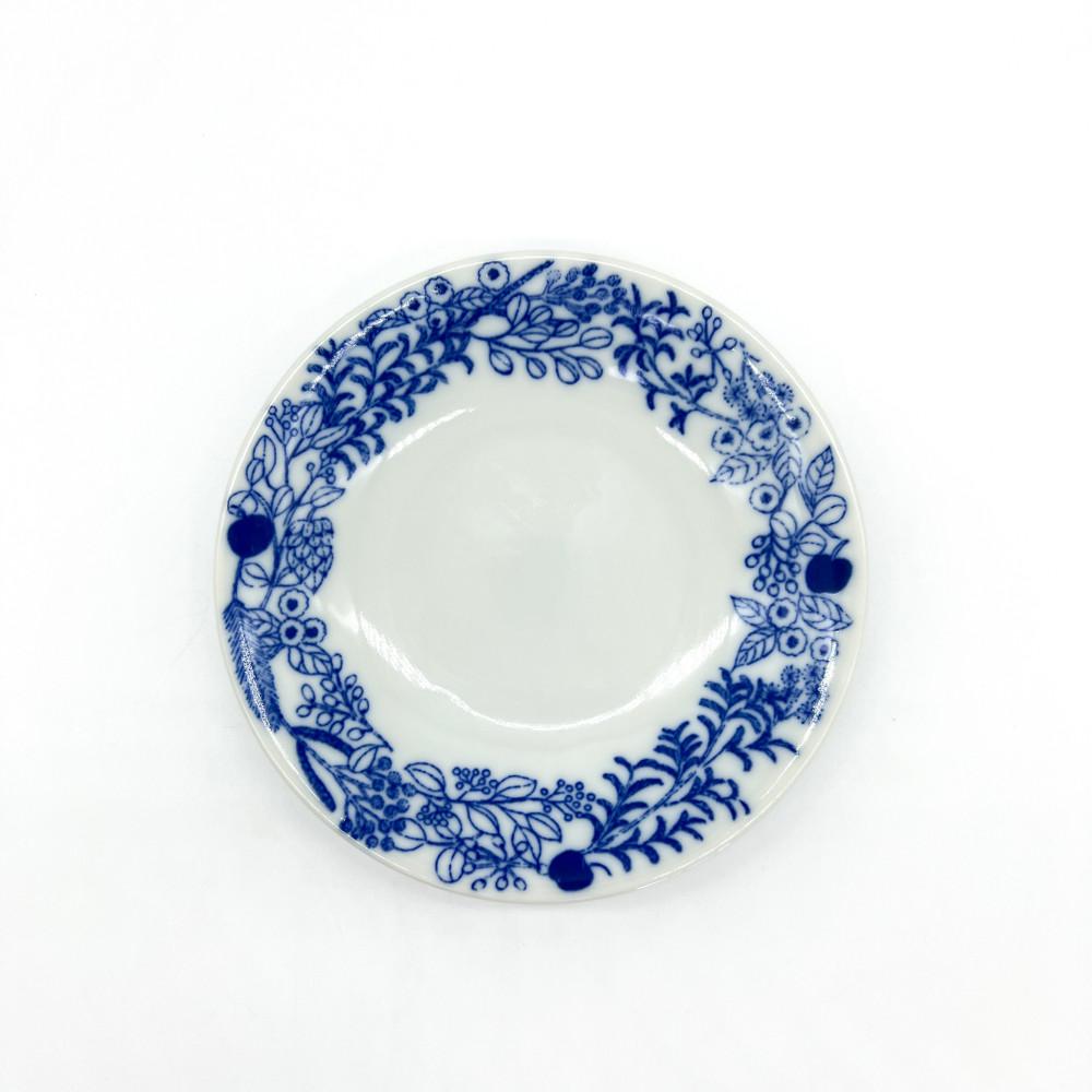 FOREST CERAMIC PLATE WHITE&BLUE