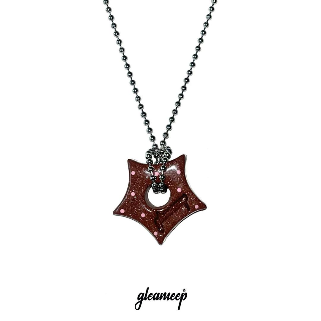 gleaming star dot necklace [brown]