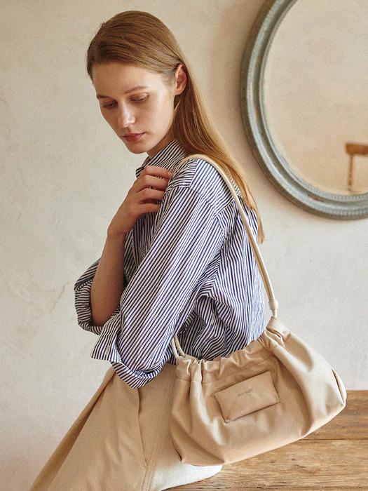 Miel nylon long shoulder bag-vanilla