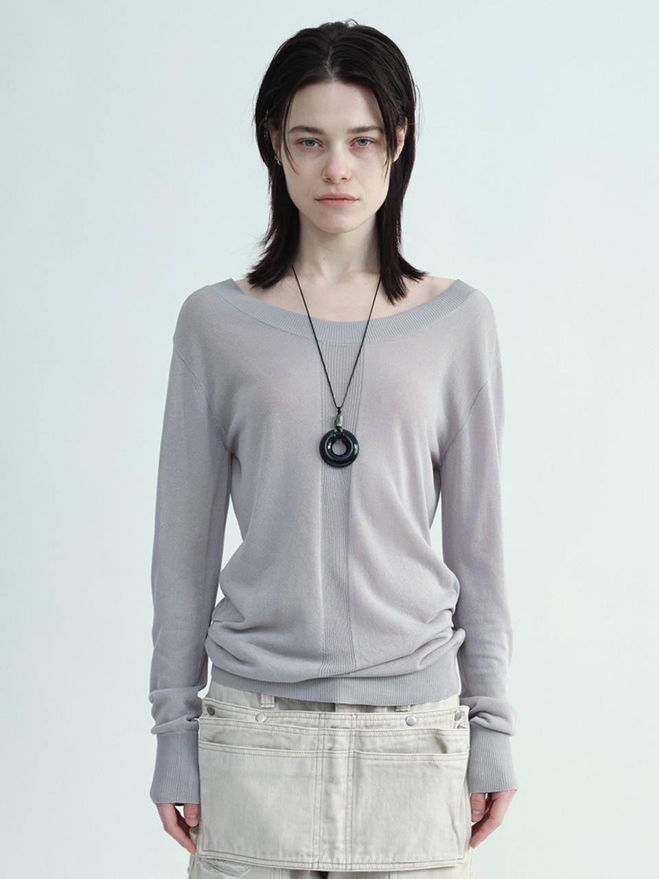 (2/13 예약배송) Sheer Loose Fit Knit [Cool Gray]