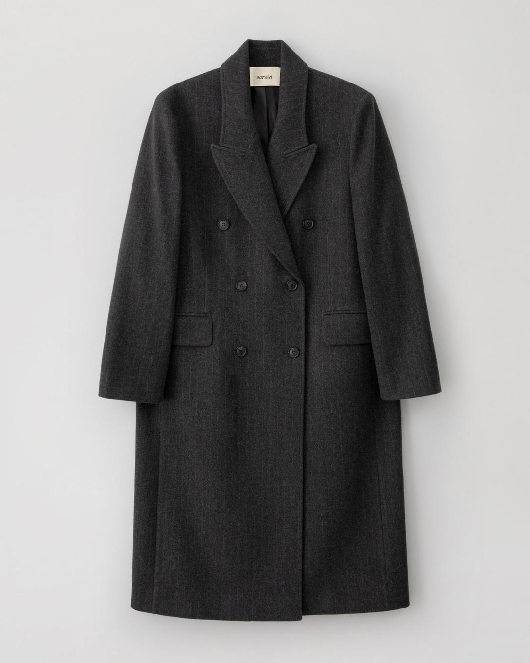 Camus 카뮈 테일러드 코트 - charcoal stripe