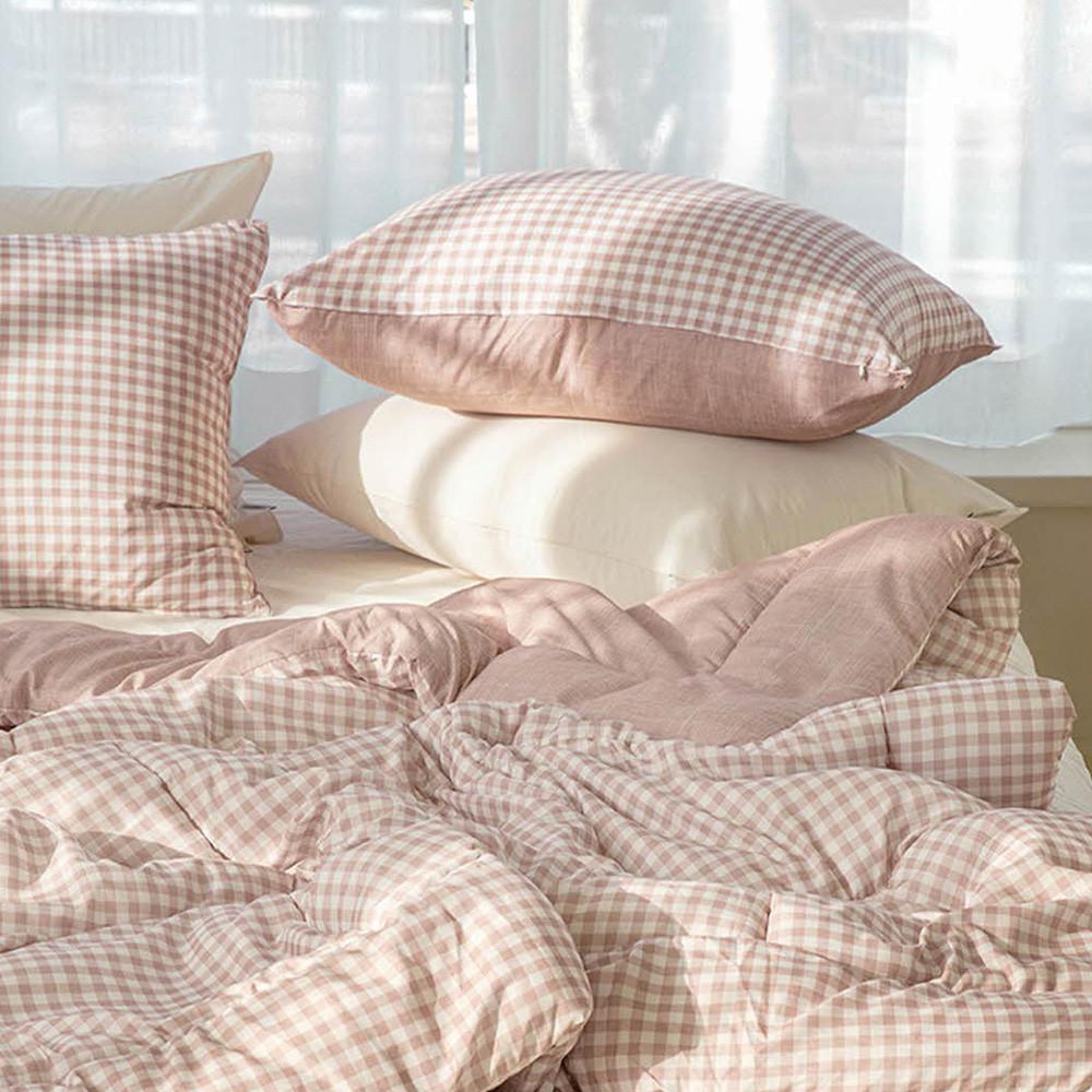[1+1]깅엄체크 먼지없는 사계절 차렵이불세트 (SS/Q/K) -3컬러