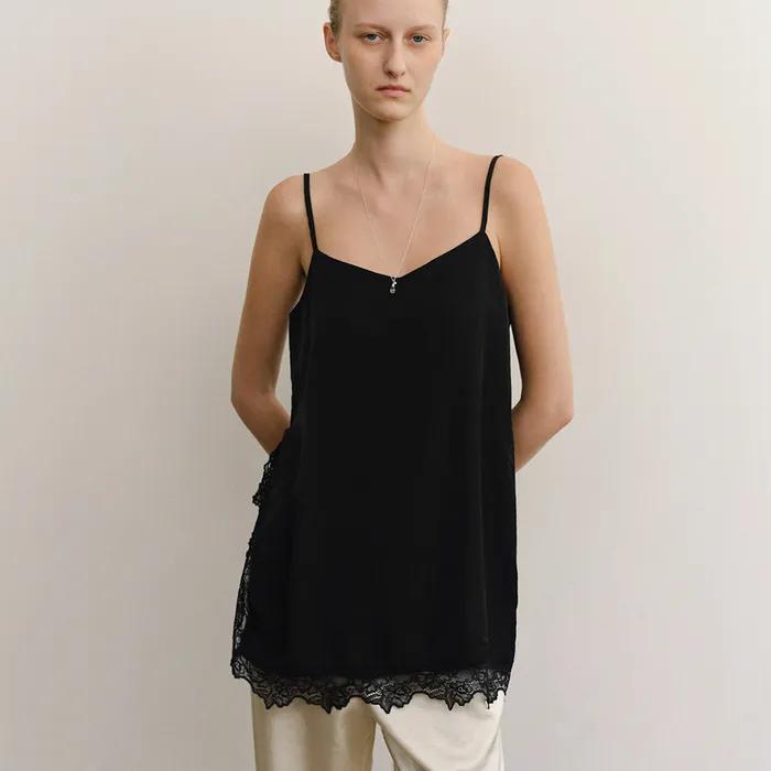 CAROL SATIN LACE TOP_BLACK_OE3C2MSV91BKA