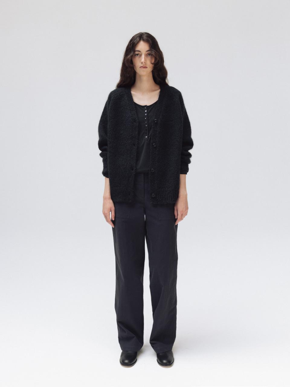 two-way cardigan (charcoal blue)