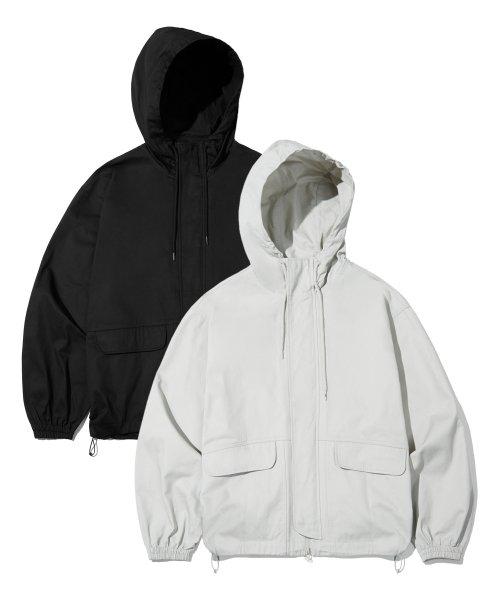 워시드 코튼 후드 집업_4color