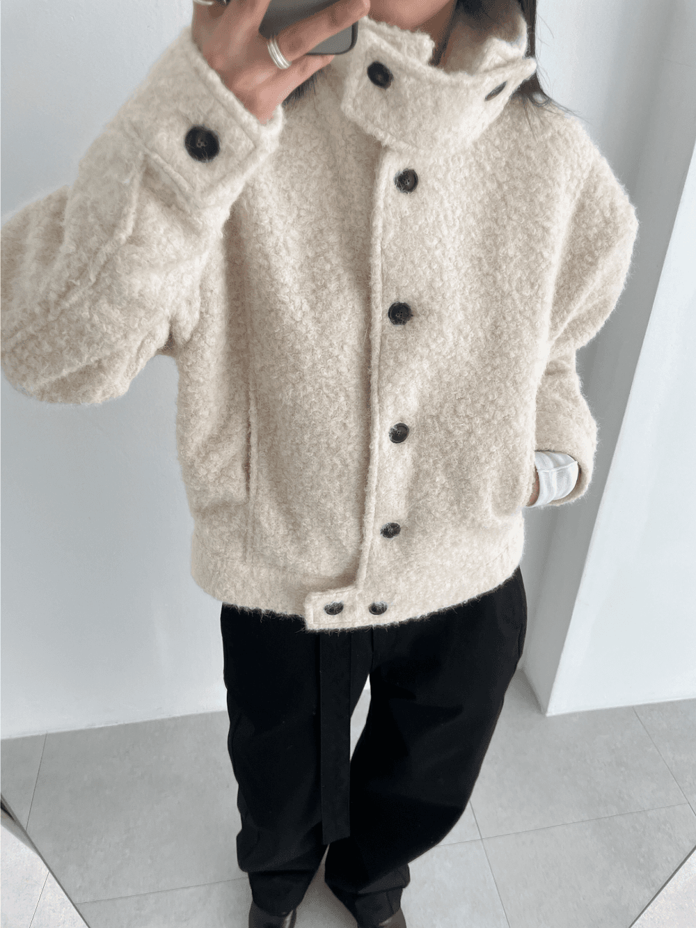 mohair bomber jacket (2color)