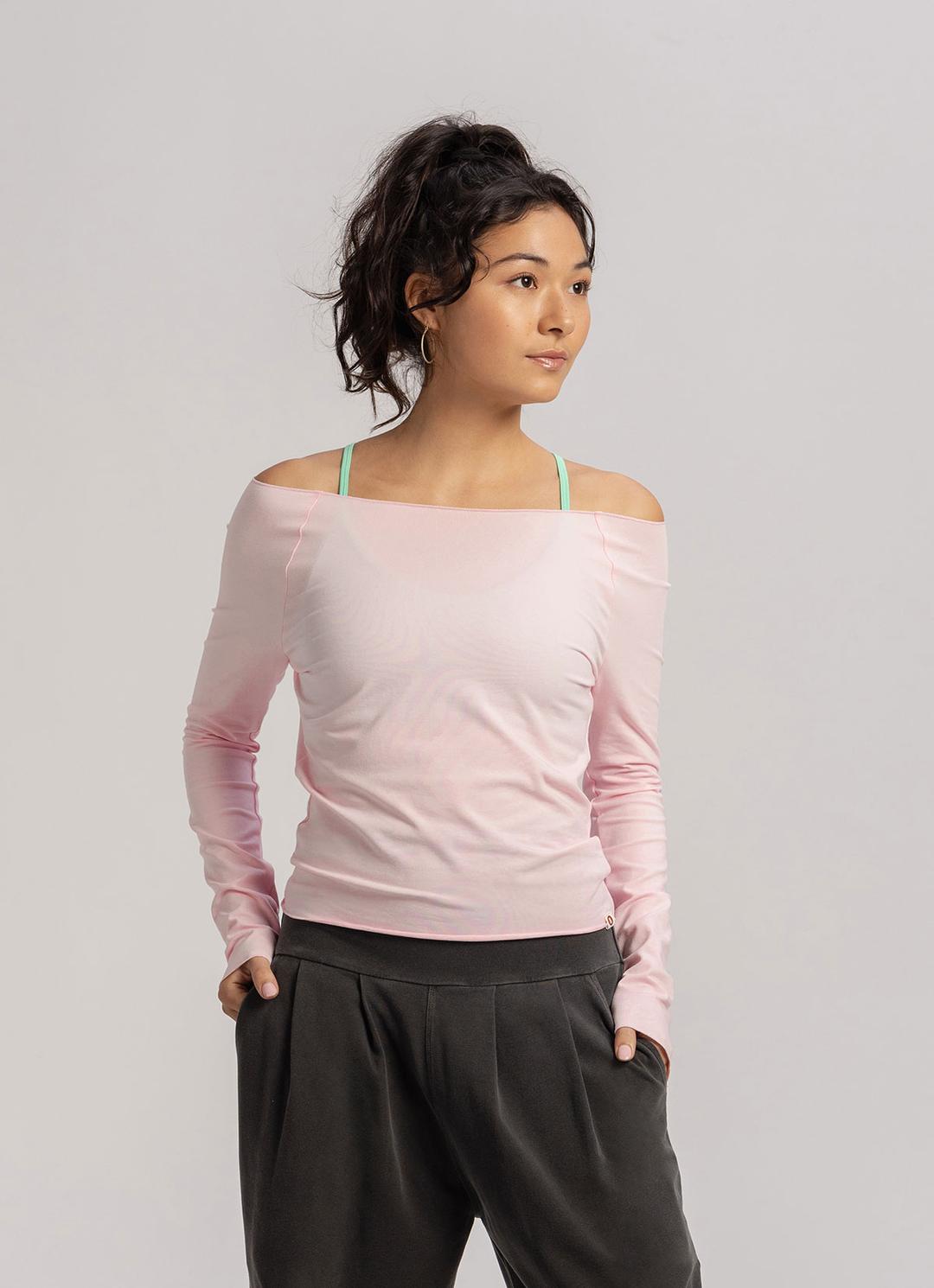 Boat neck long sleeve top_Festival Bloom