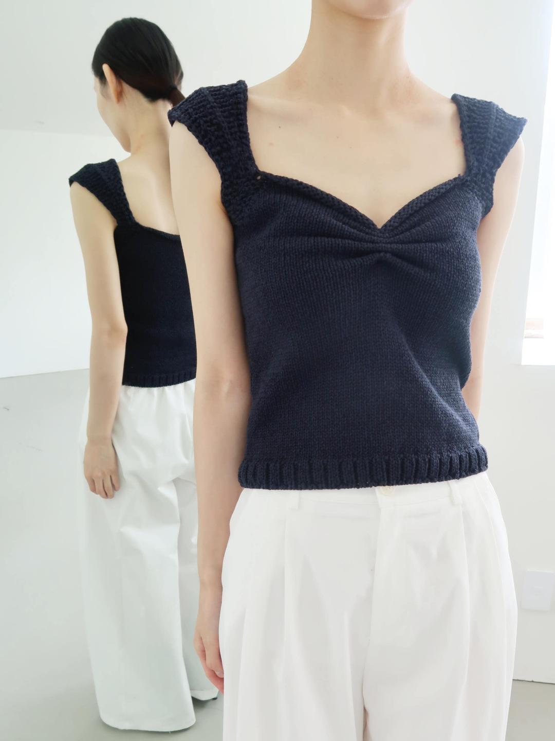 TWIST HEART COTTON SLEEVELESS