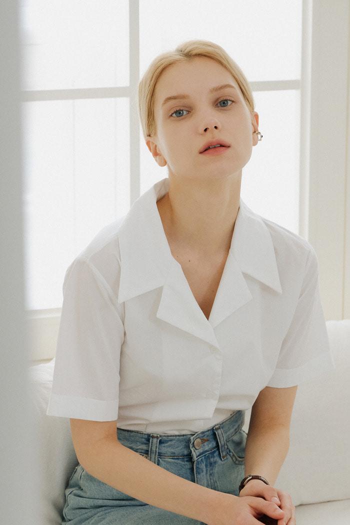 COTTON ROLL SHIRT_WHITE