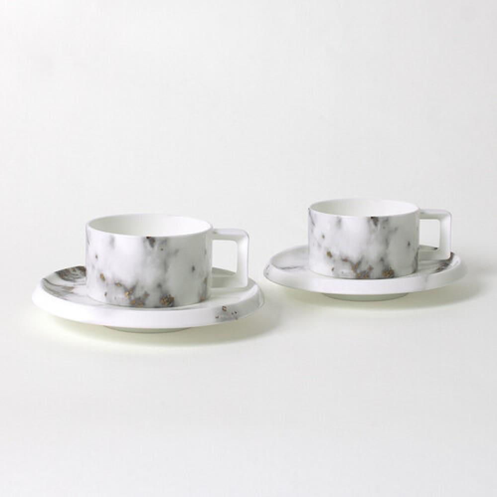 Nikko Marble 니꼬 마블 컵&소서 2인 세트 선물 박스 커피잔 세트