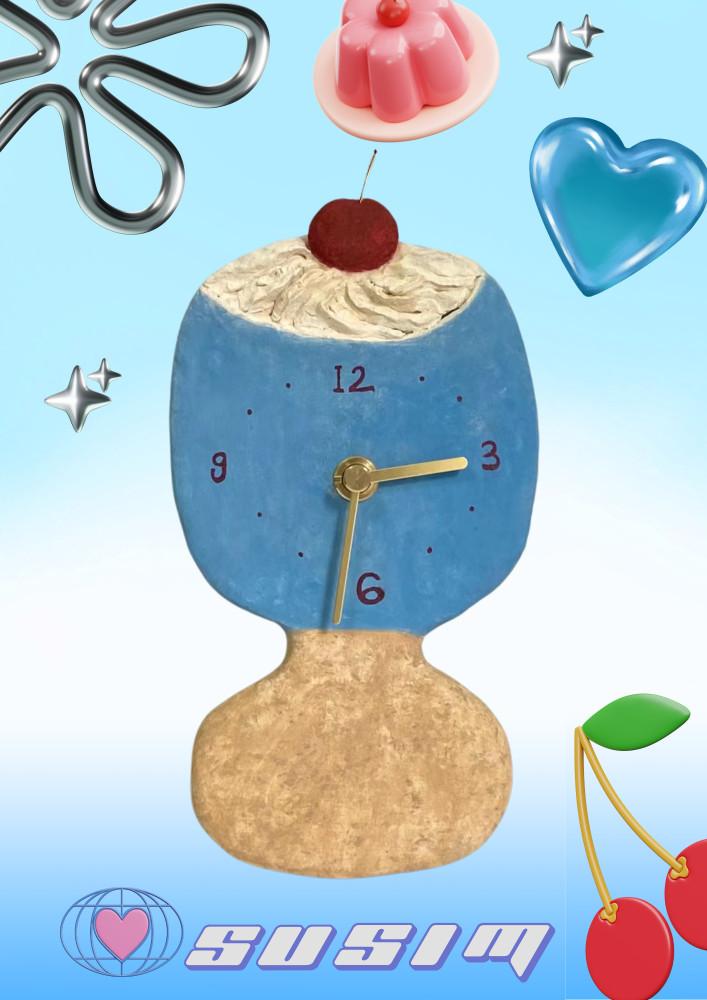 수심 Soda Cherry Clock 소다 체리 시계 유니크 벽걸이 유니크 커피 선물