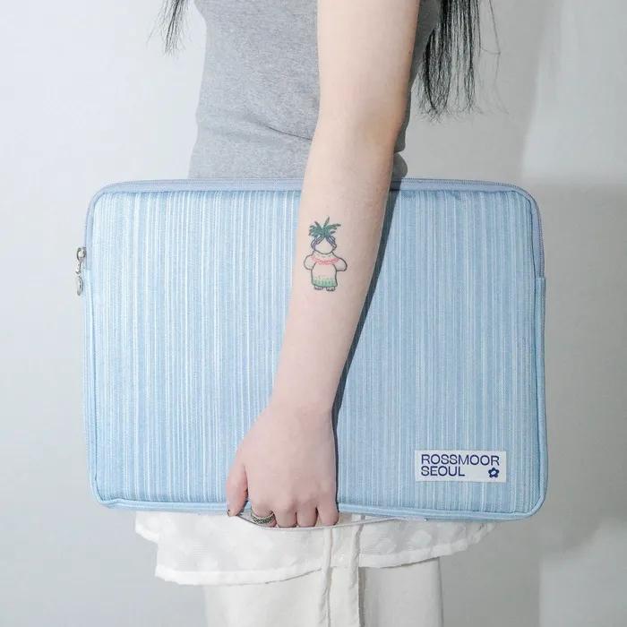 [2차 재입고]Light blue denim laptop pouch _ 2 sizes