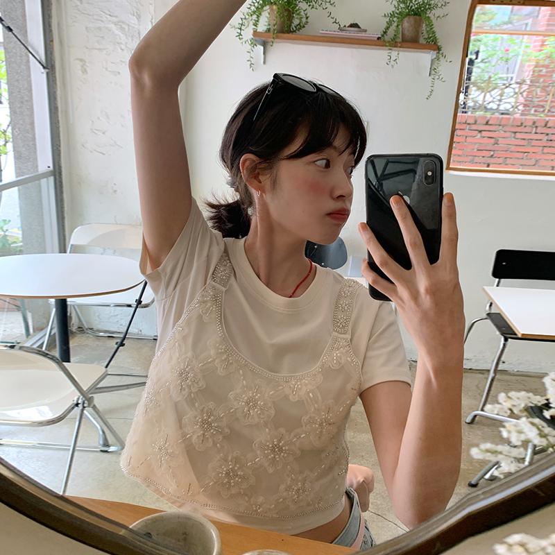 프롬비기닝 에일런 플라워비즈뷔스티에 (살안타템 여름 하객룩 셔츠 하객 오버핏셔츠 출근룩 상의 오피스룩 여름셔츠)