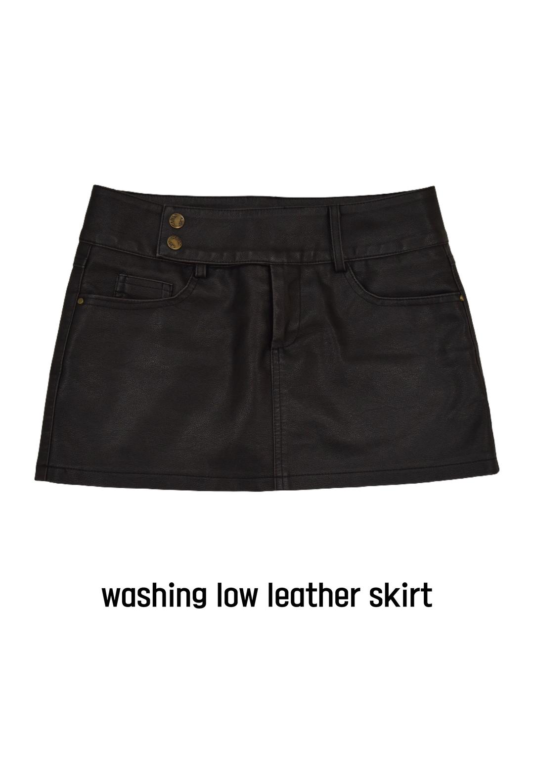 washing low leather skirt