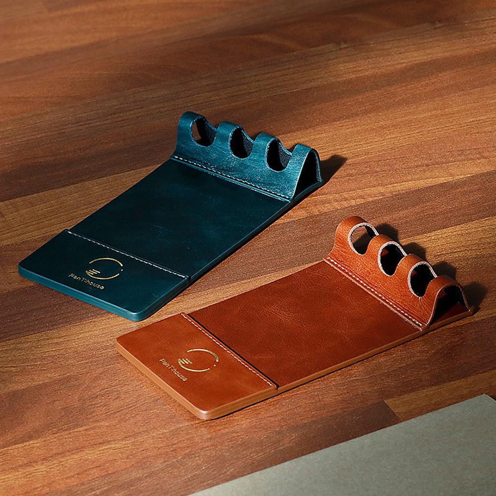 펜트하우스 3구 펜트레이 슈페리어 가죽 볼펜 만년필 연필 거치대 스탠드 레스트