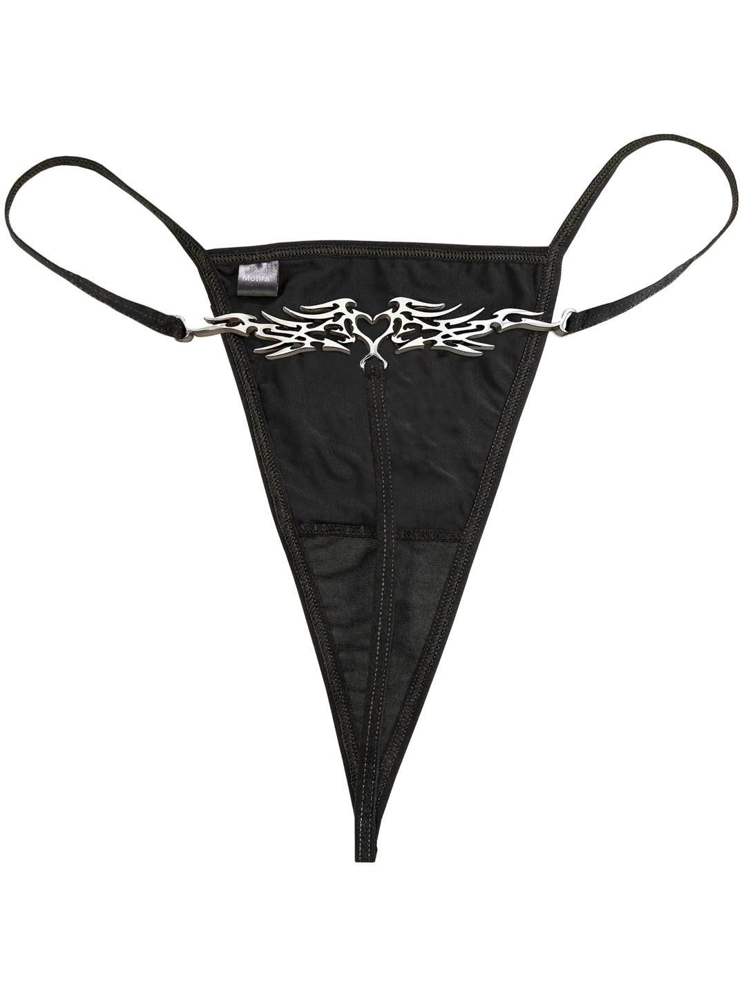 Heart tattoo thong | Black - XS