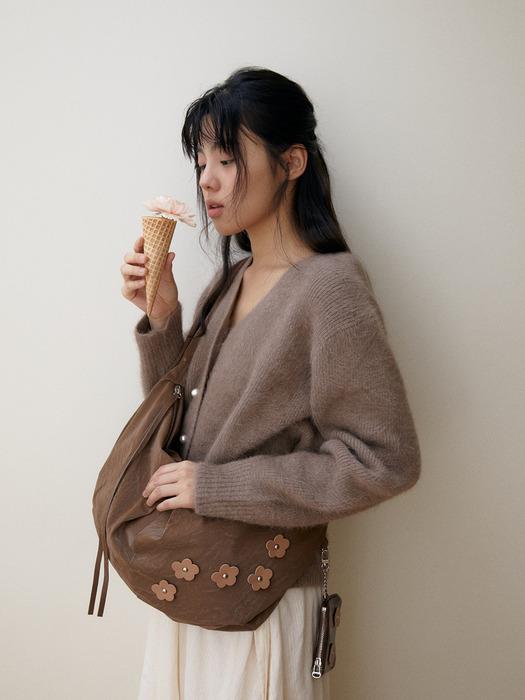 Bohemian floral hobo bag_mauve brown