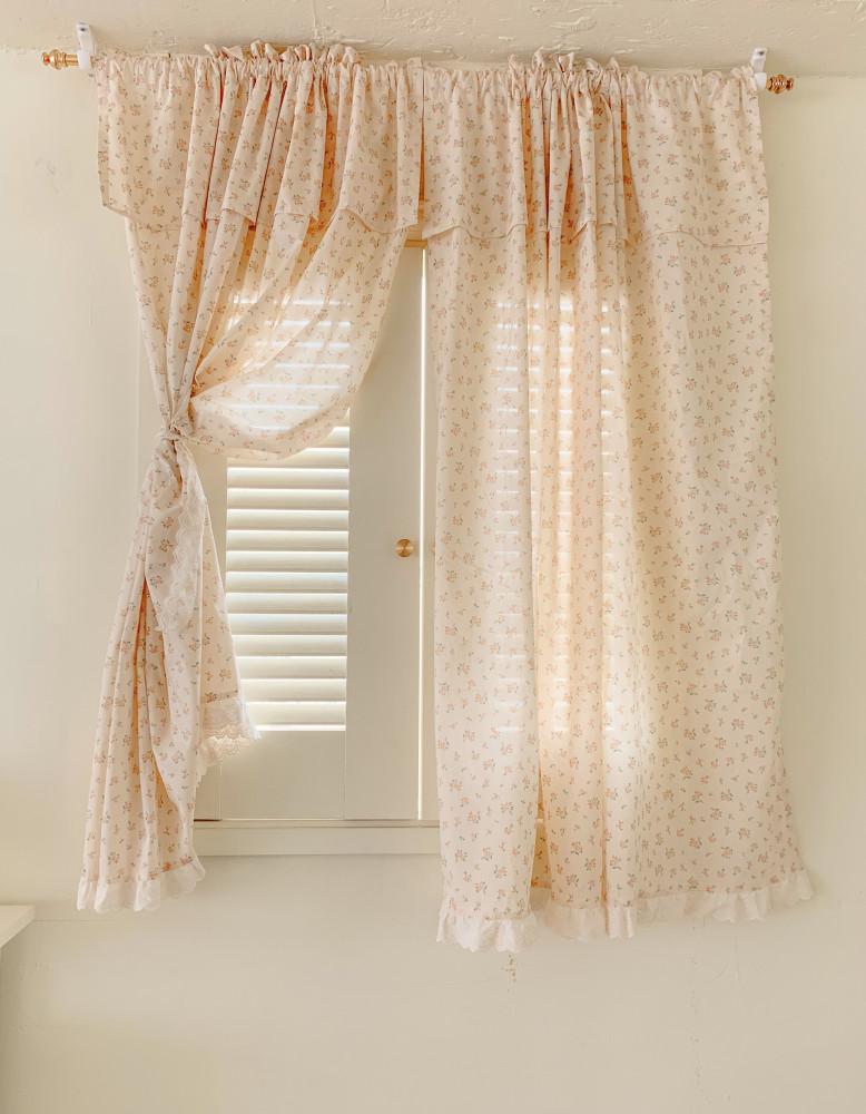 butter frill curtain 버터 프릴 플라워 빈티지 커튼 레트로 가리개 꽃무늬