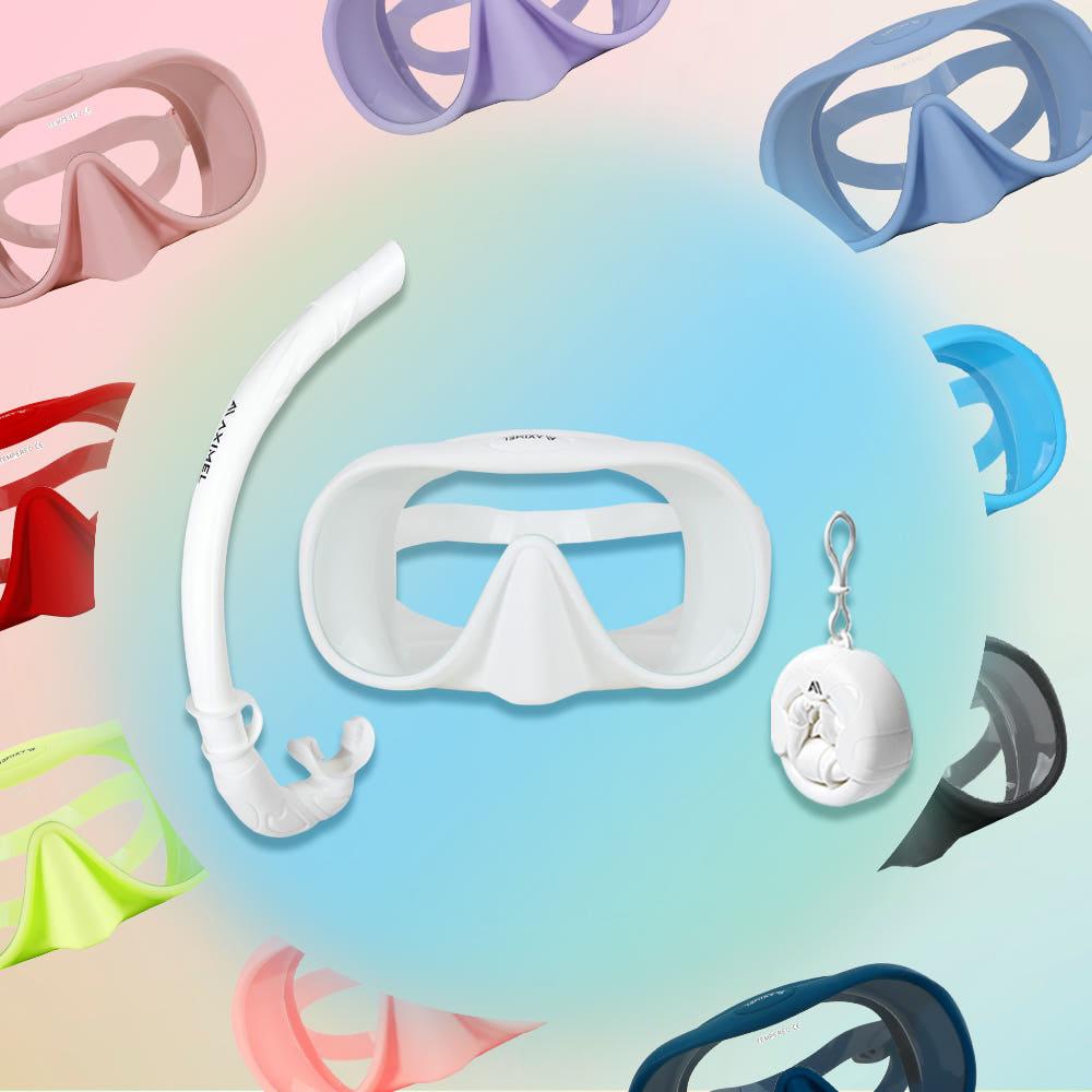 엑시멀 스노쿨링 마스크 세트 물안경 프리다이빙 스노클 장비 마린벨리 일반형