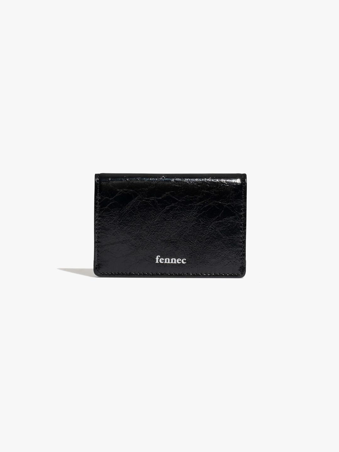 CRINKLE SOFT CARD CASE - BLACK