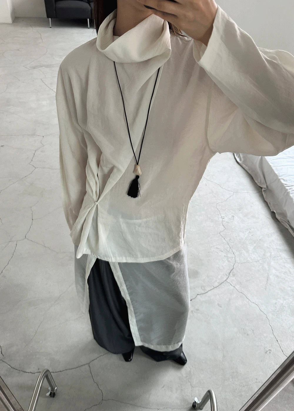 Control high neck blouse