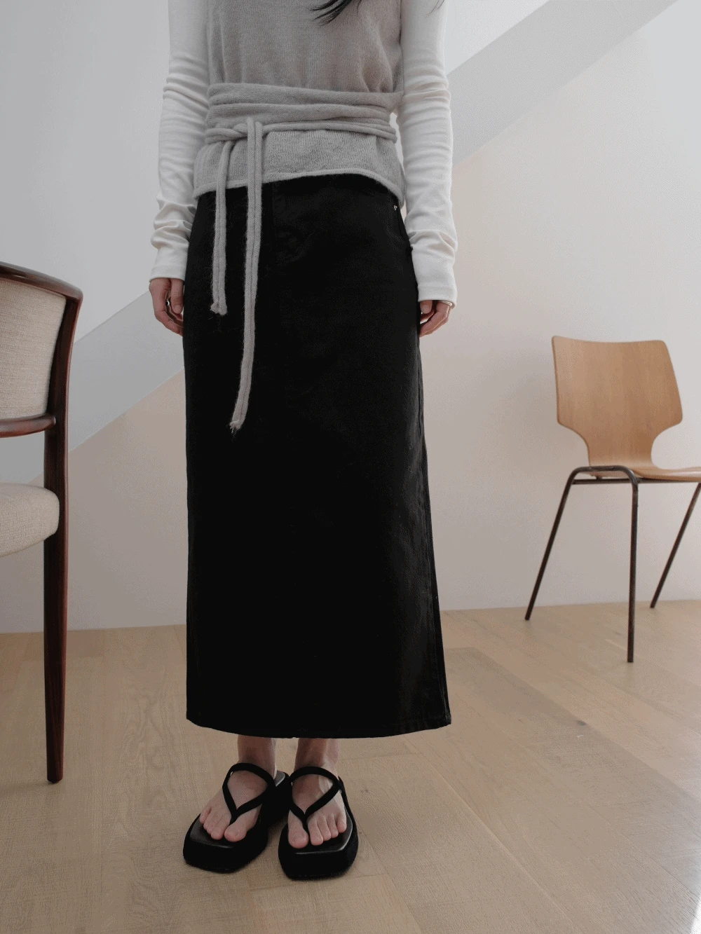 마들렌 H라인 코튼 데님 스커트_Madeline skirt