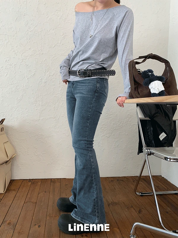 lie boots cut denim (washed blue)