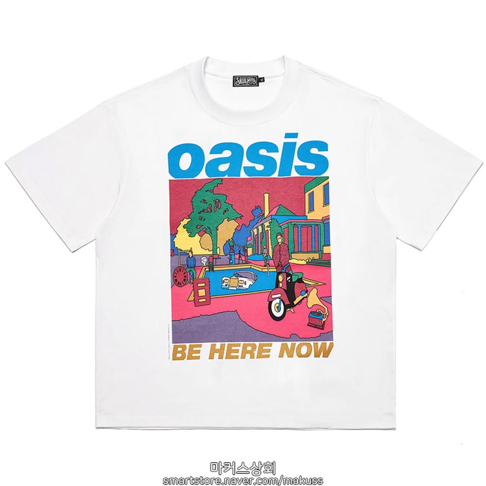 오아시스 OASIS Be Here Now 일러스트풍 반팔티 락티셔츠 루즈핏 순면 여름