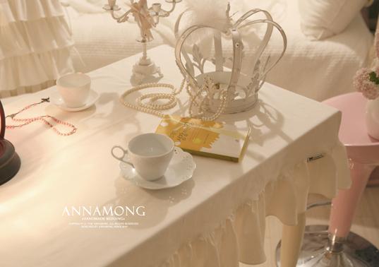 크림 식탁보 테이블보