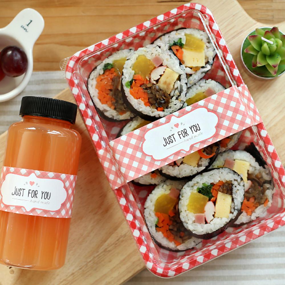 어린이집 유치원 초등학교 소풍도시락통 예쁜일회용도시락용기 체크직사각