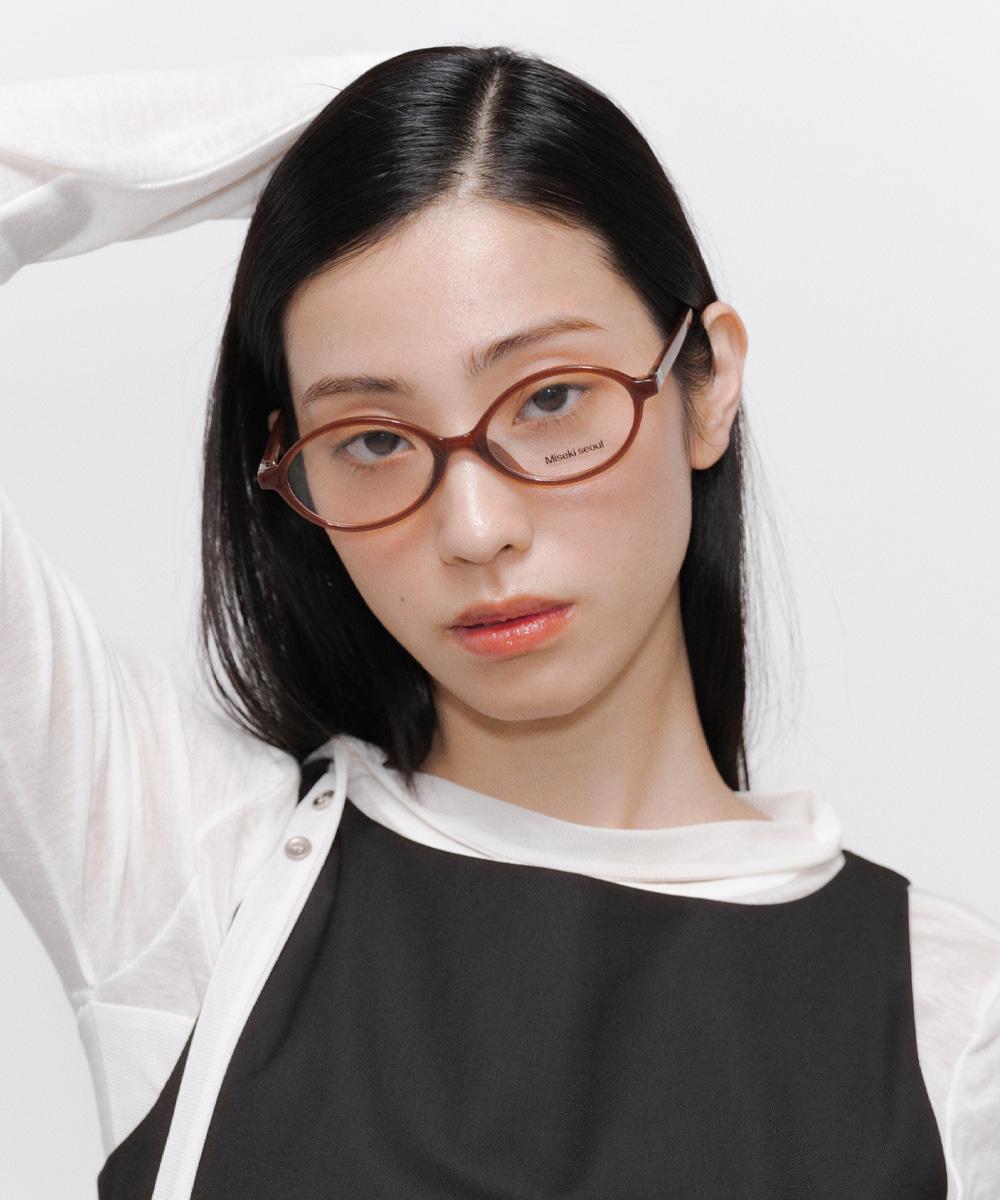 Signature logo round glasses MAROON