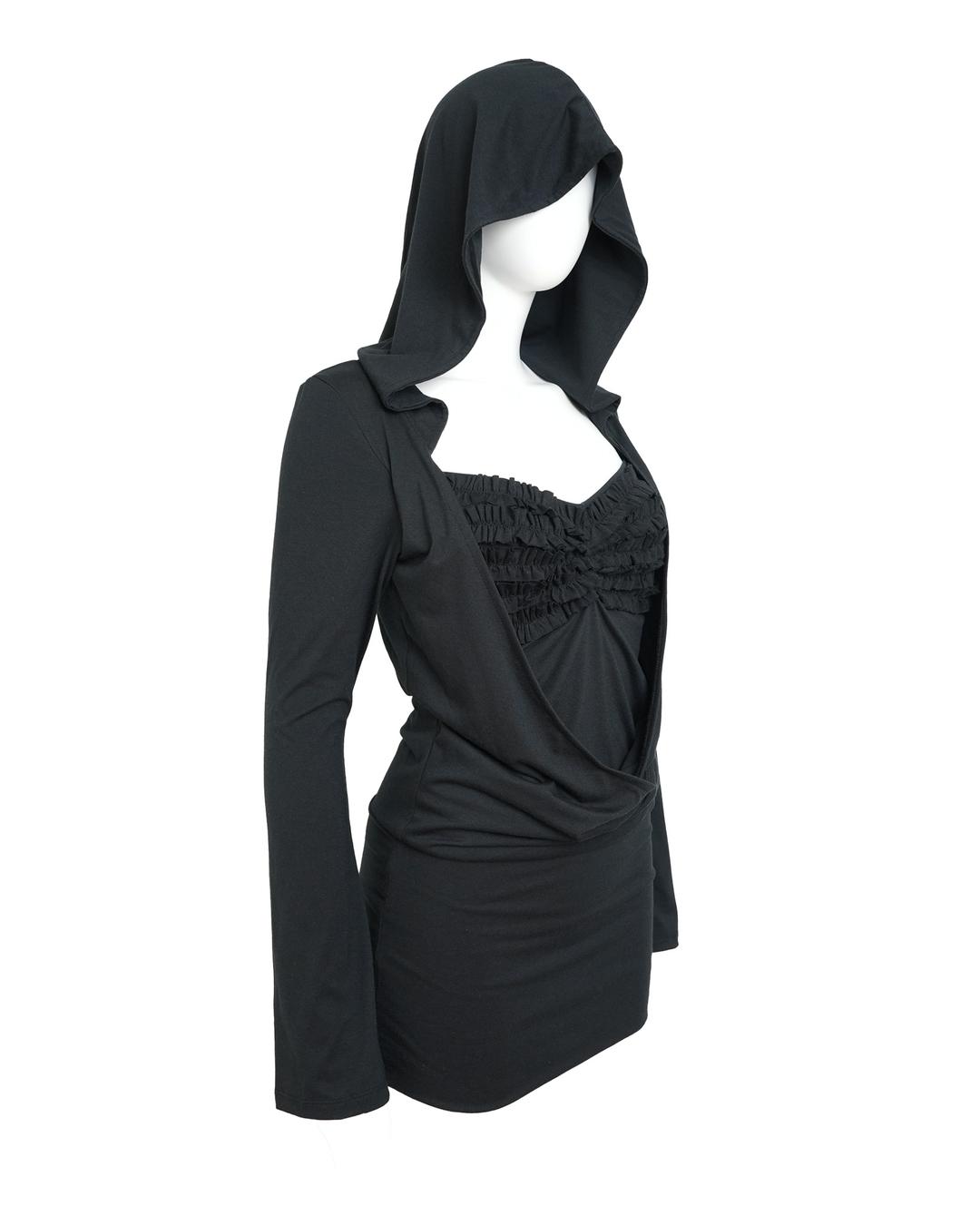 (2차 pre-order)DRAPED HOODIE DRESS [black]