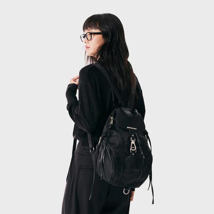 Carabiner Nylon Backpack (Black)