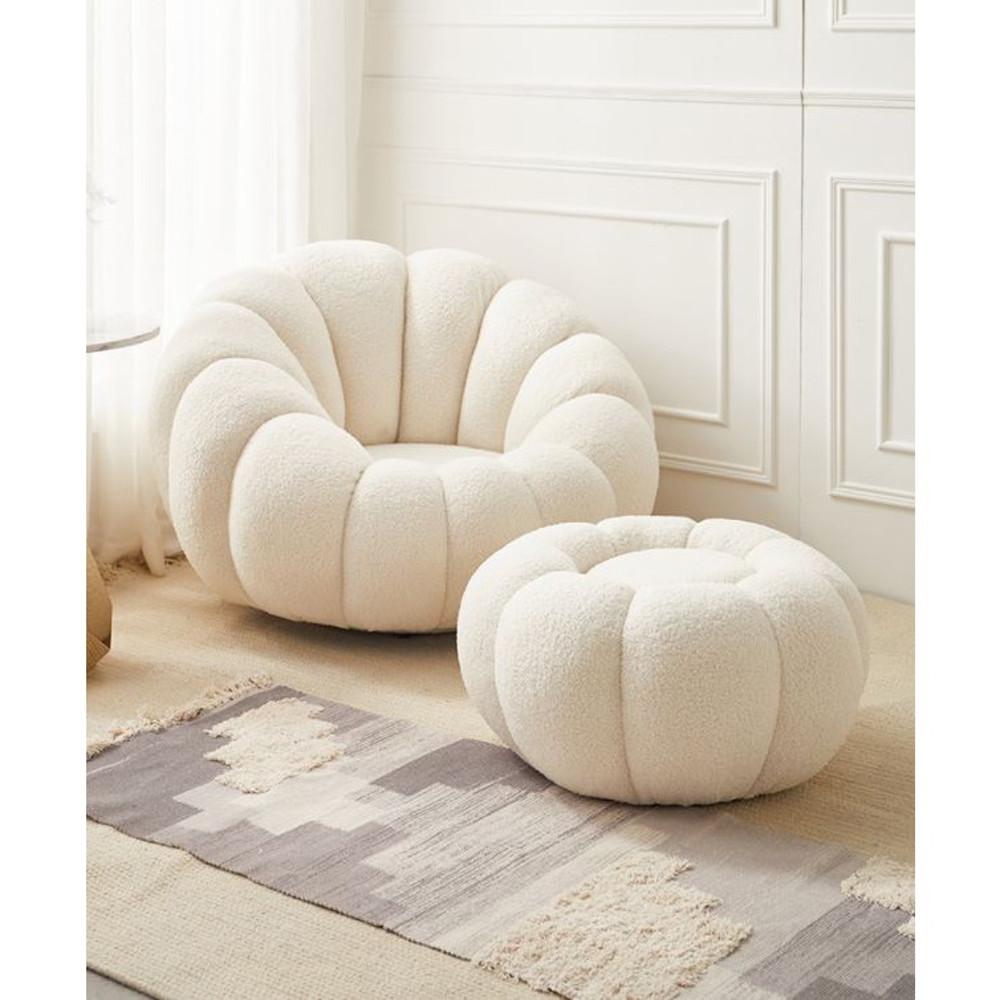 귀여운 양털 폭신폭신 1인 소파 의자 편안한 호박 디자인 싱글 포인트 체어 스툴