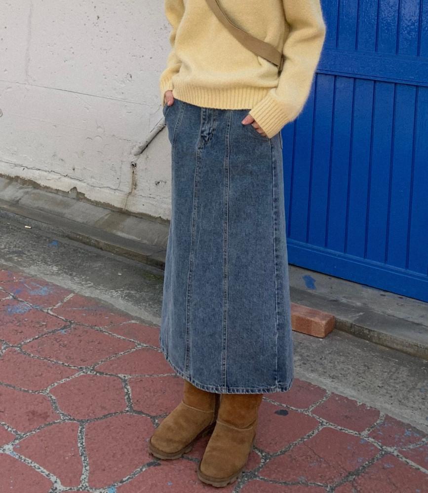 B'slit denim skirt[30일 일 자정까지 신상할인]