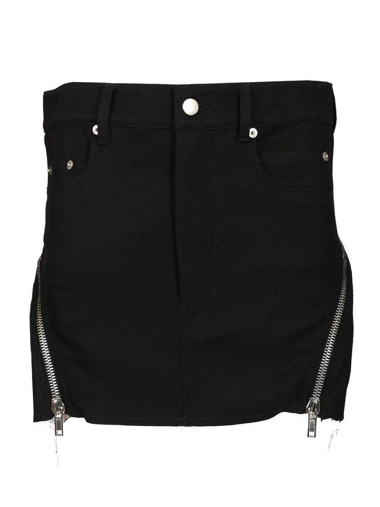 Rick Owens High Waist Frayed Mini Skirt