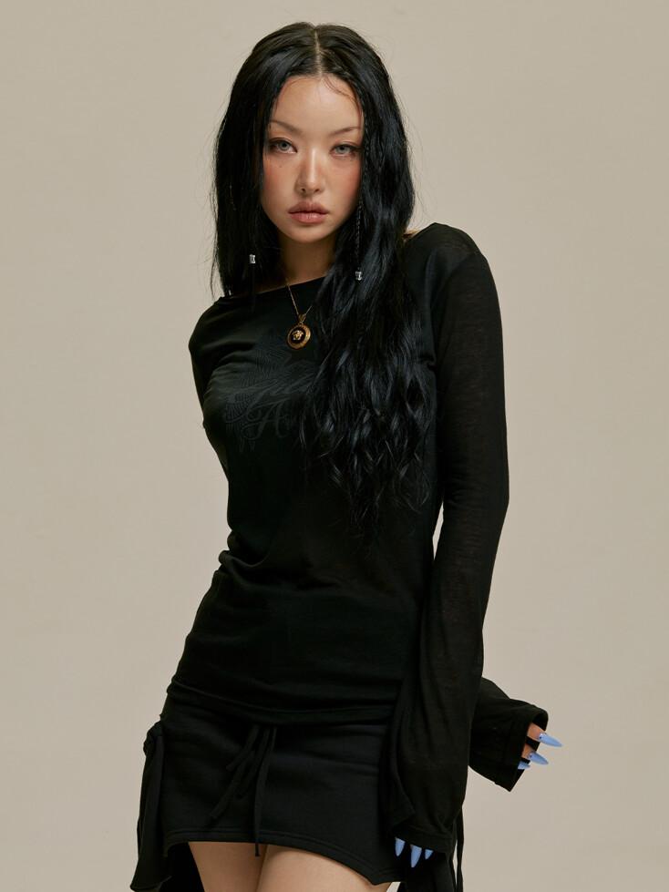 STAR WING SHEER LONG SLEEVE_BK