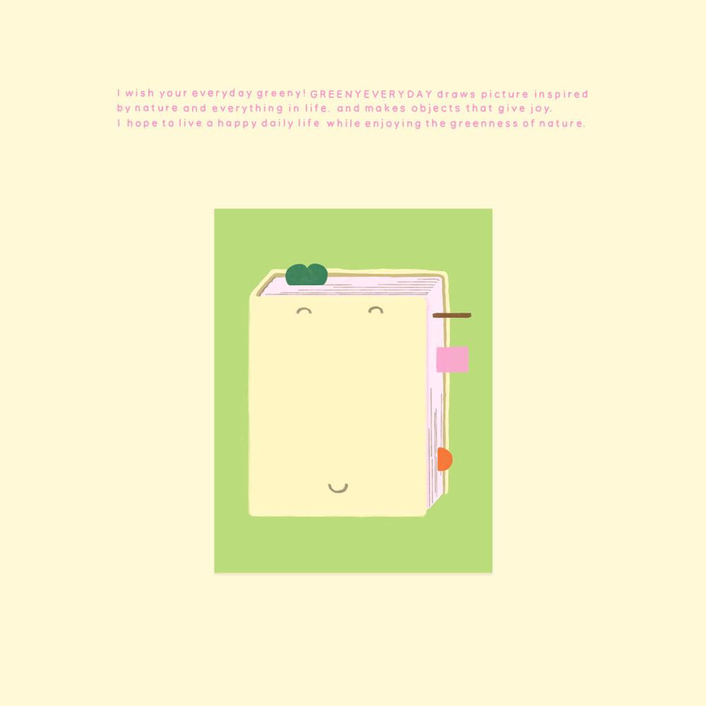 [그리니에브리데이] 메모패드 웃는책