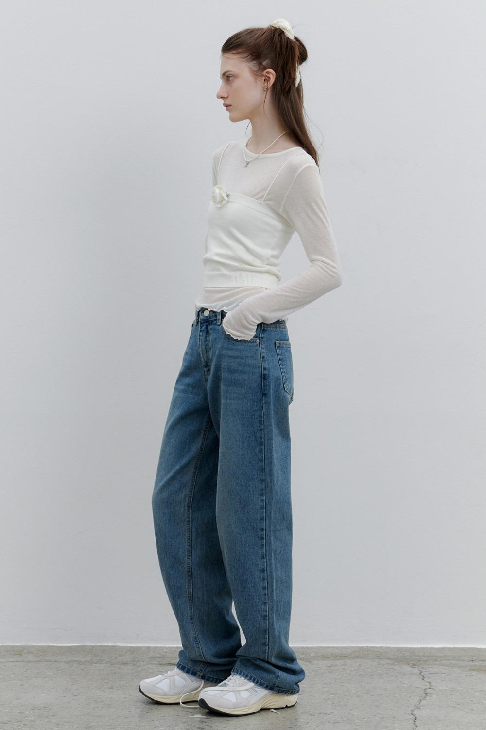 Mid-rise Mellow Jeans (Mid Blue)