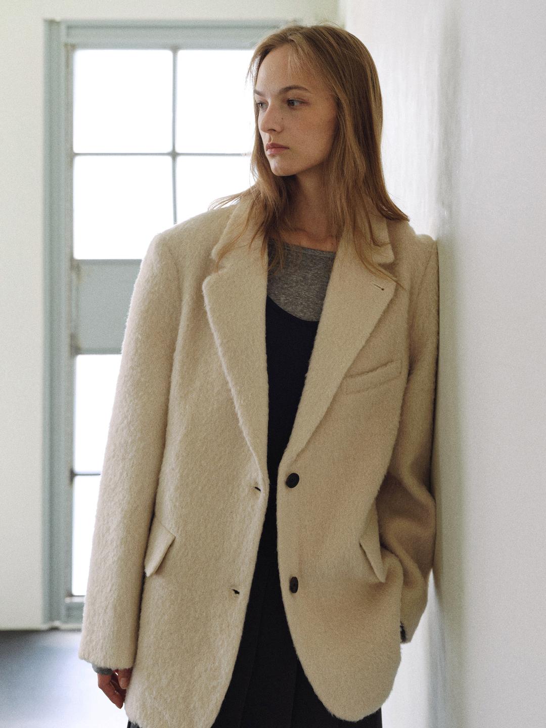 Mohair wool button jacket_2colors