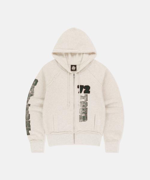 W 72TOUR Zip Up Hoodie Heather Oatmeal